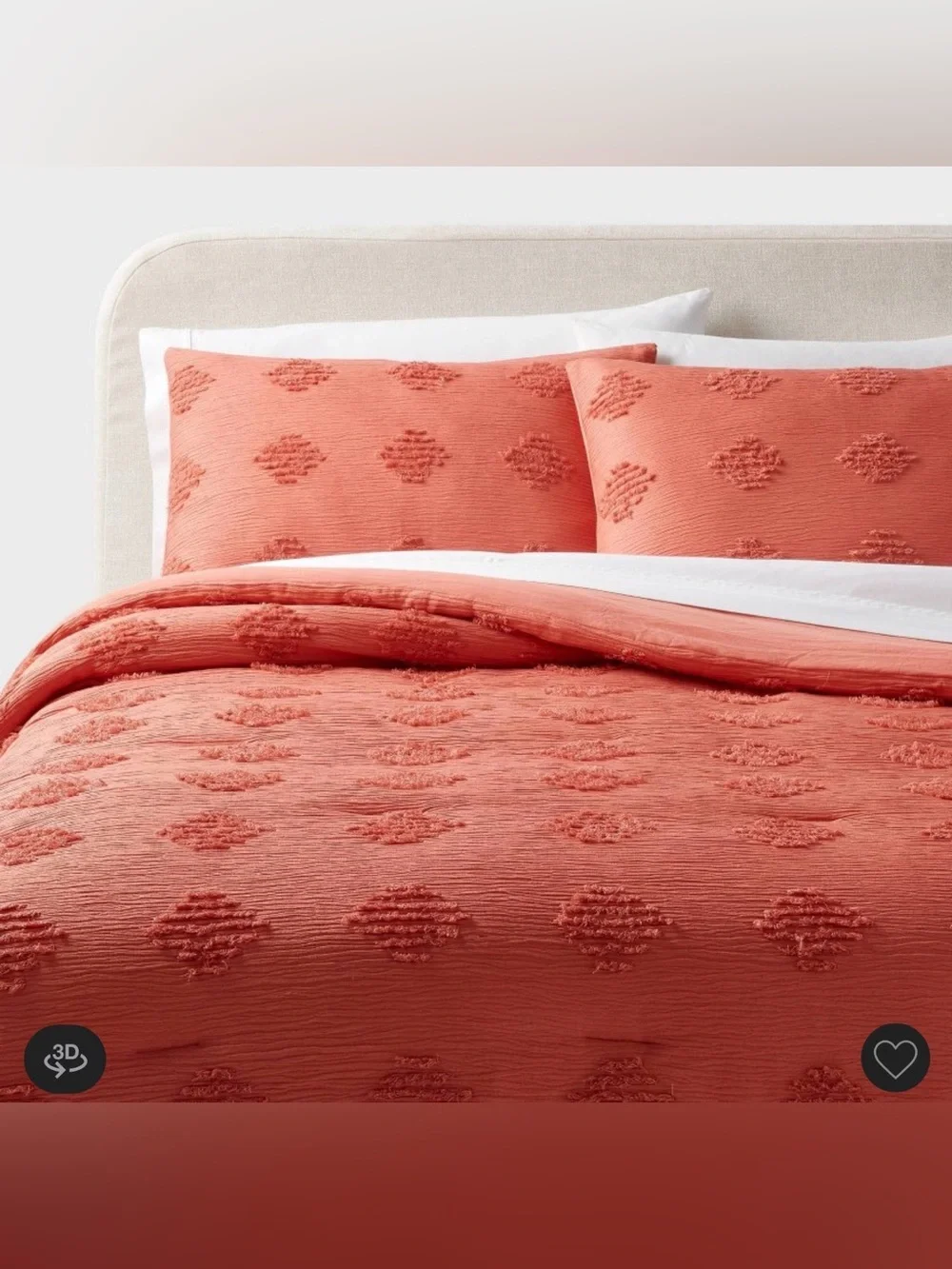 New Threshold Queen Tufted Diamond Crinkle Duvet Cover and Sham Set - Threshold